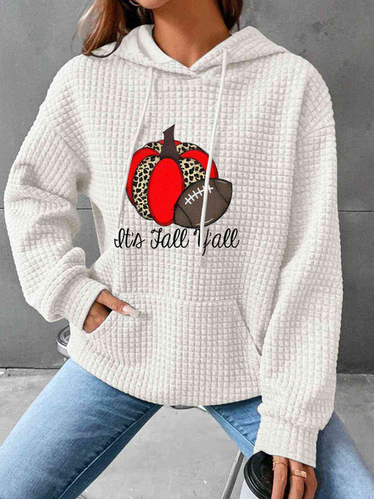 Fall Graphic Hoodie with Front Pocket