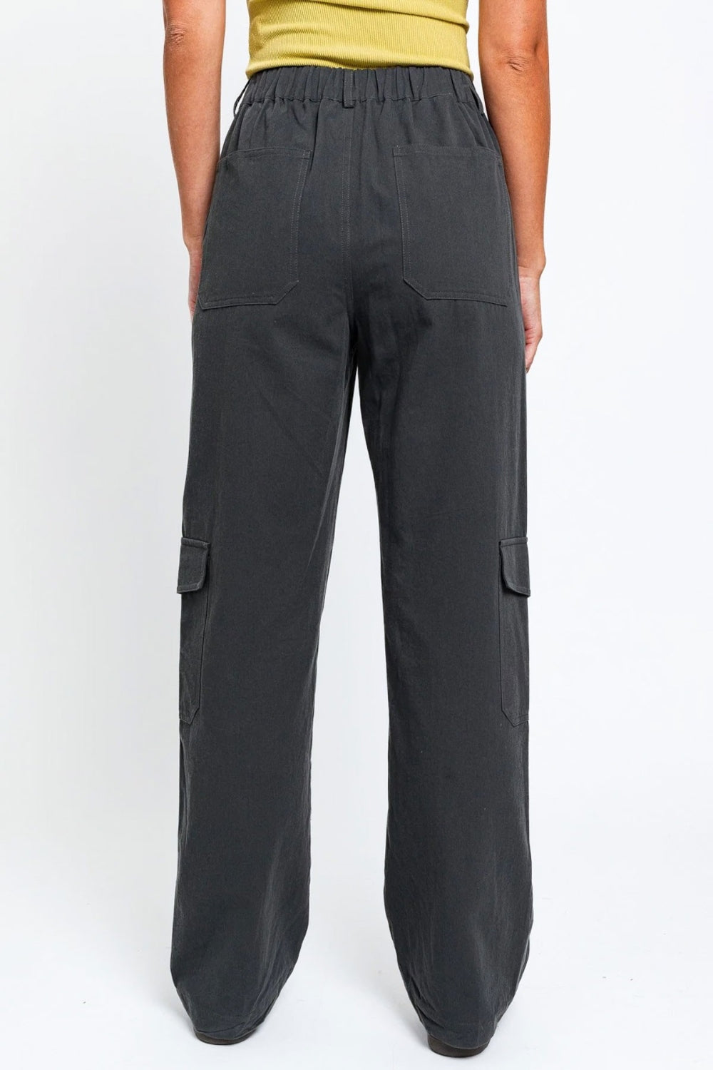 Tasha Apparel High Waisted Wide Leg Cargo Pants with Pockets