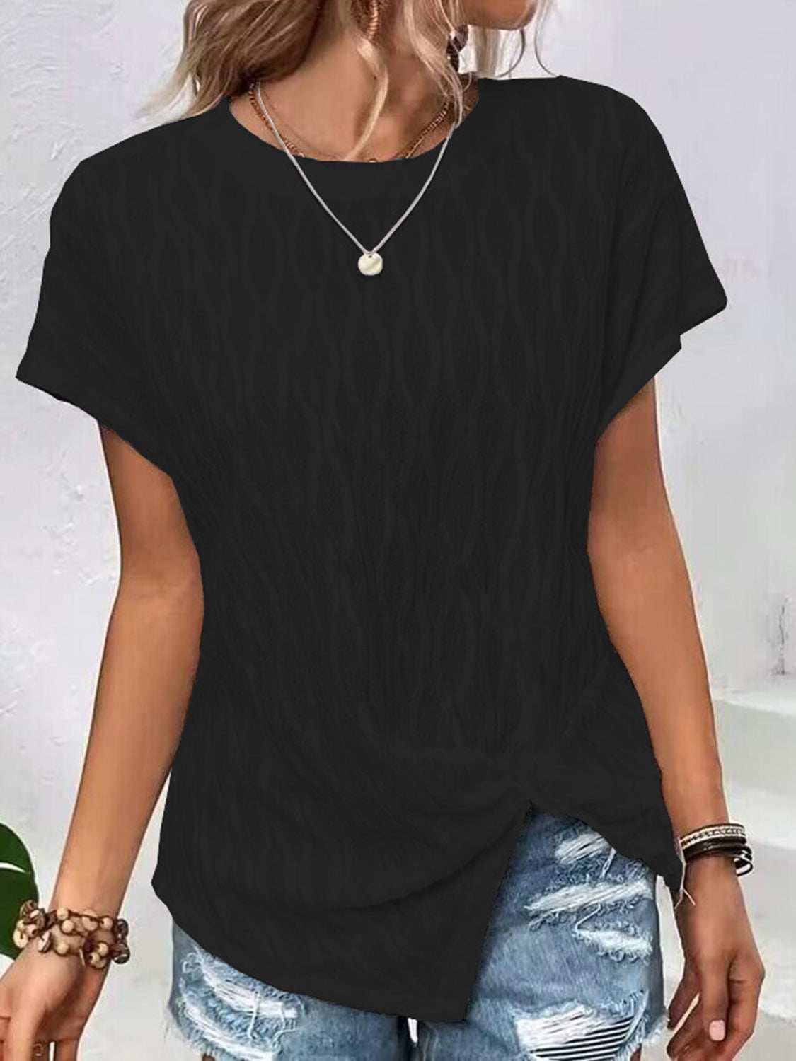 Full Size Round Neck Short Sleeve T-Shirt