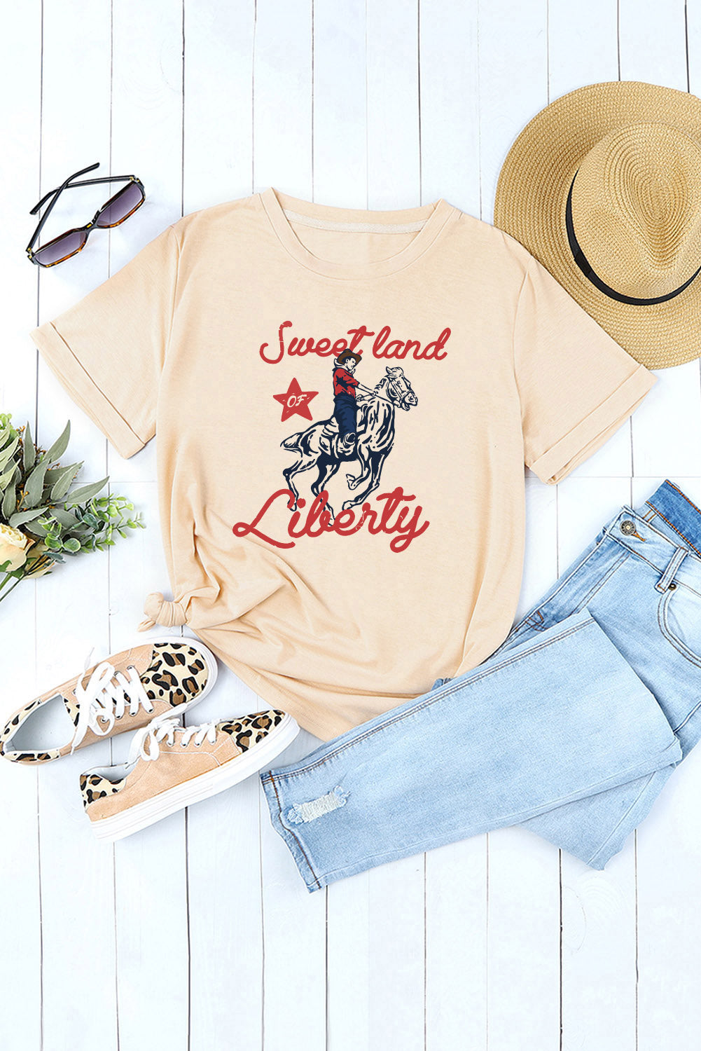 SWEET LAND OF LIBERTY Graphic Short Sleeve Tee