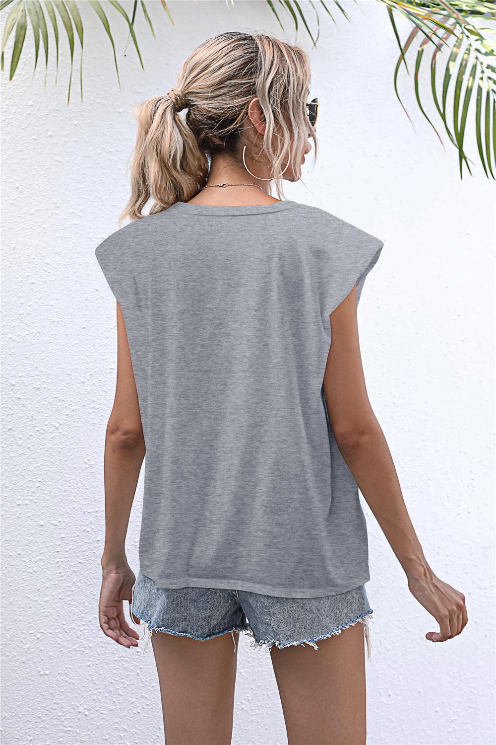 Round Neck Cap Sleeve Tee