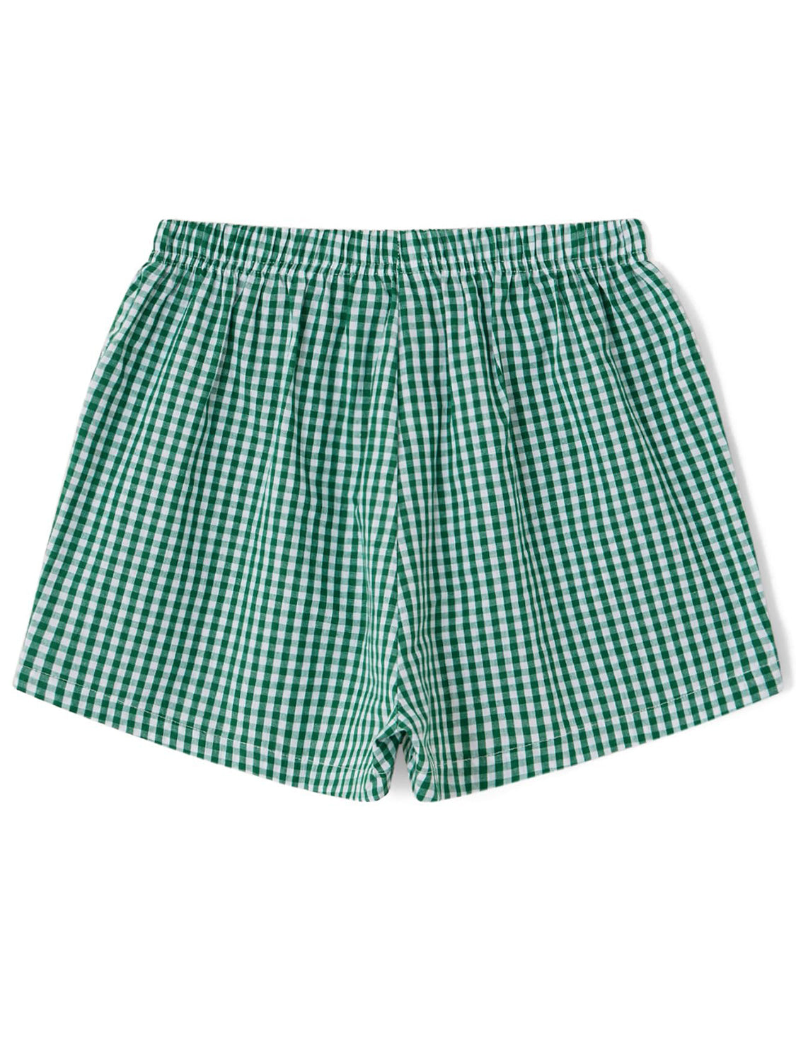 Plaid Elastic Waist Shorts