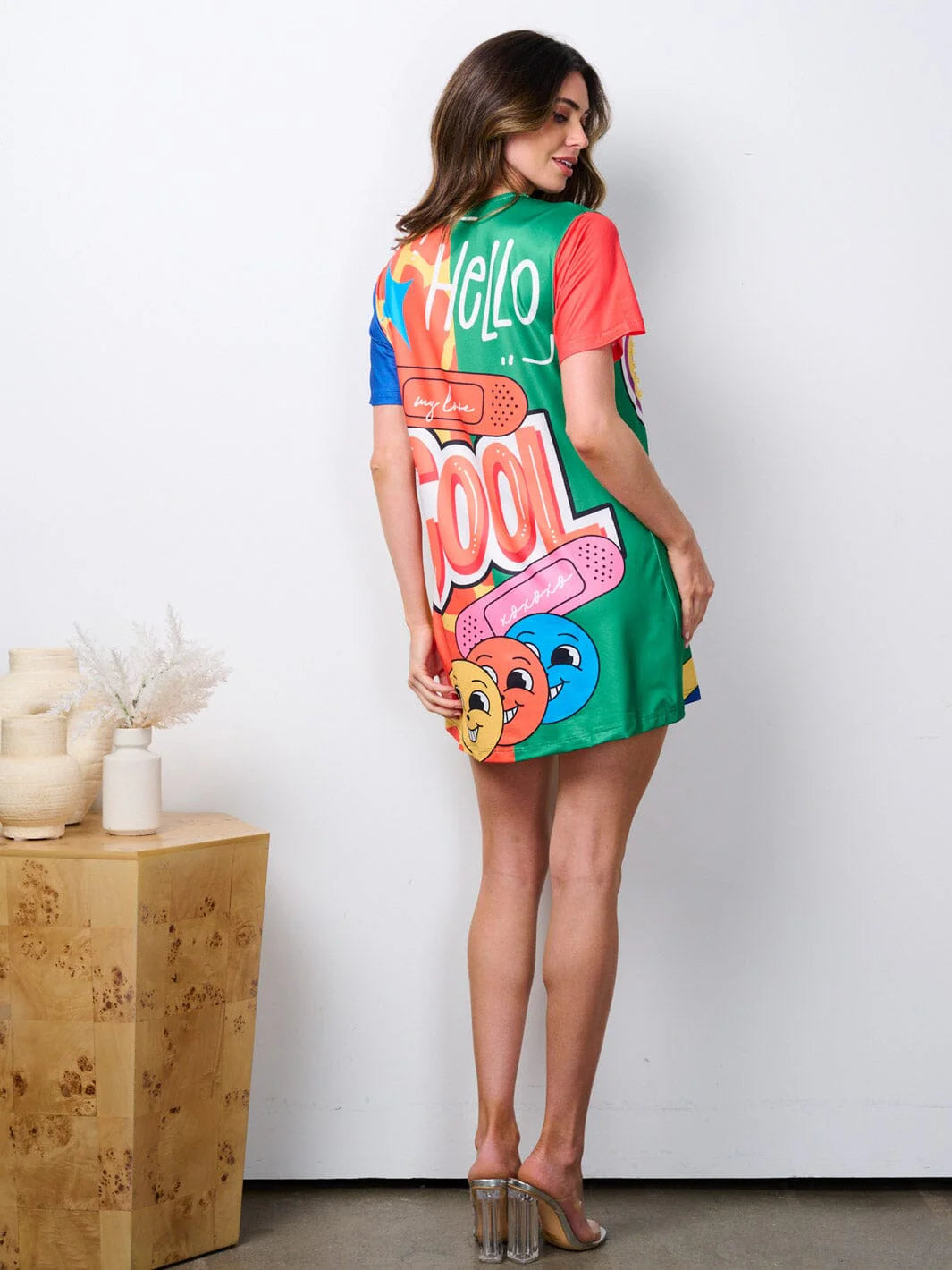 TUNIC GRAPHIC MULTI MINI DRESS