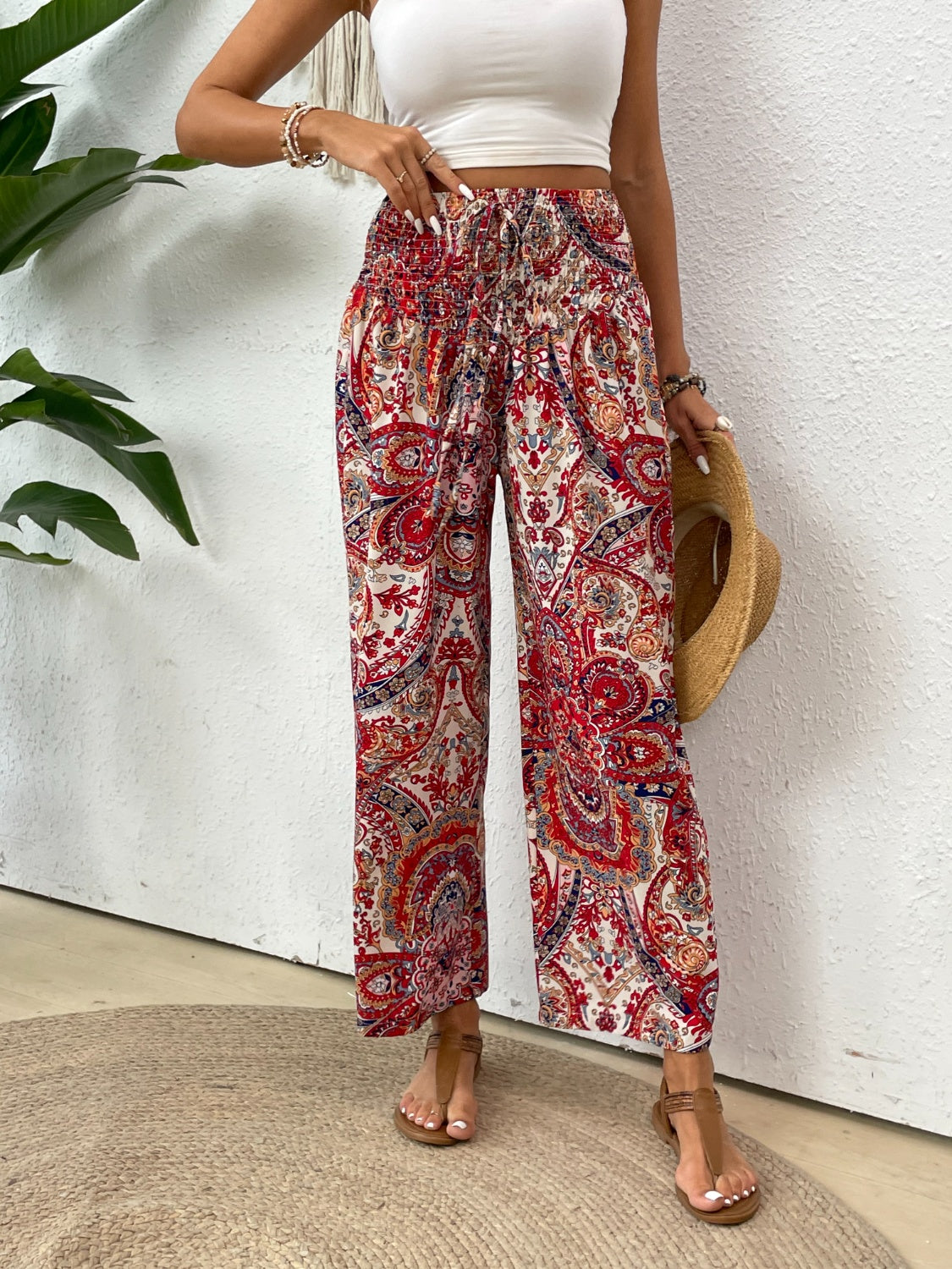 Printed Wide Leg Pants