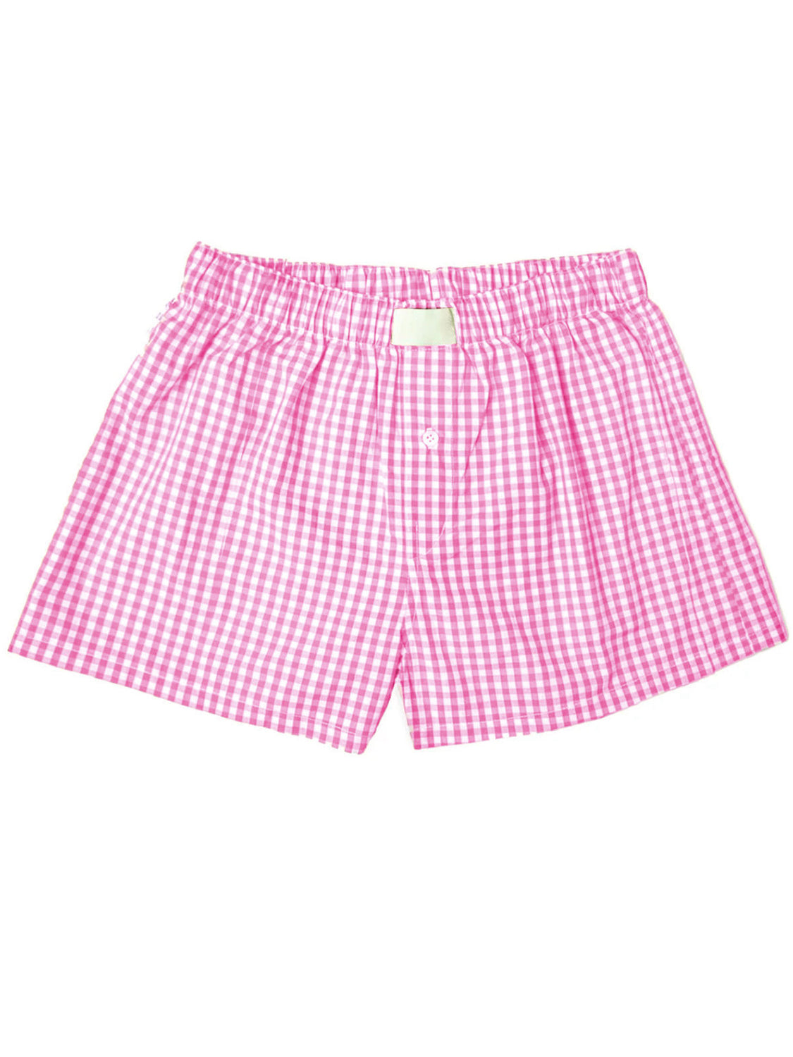 Plaid Elastic Waist Shorts