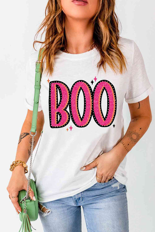 BOO Graphic Short Sleeve Round Neck T-Shirt