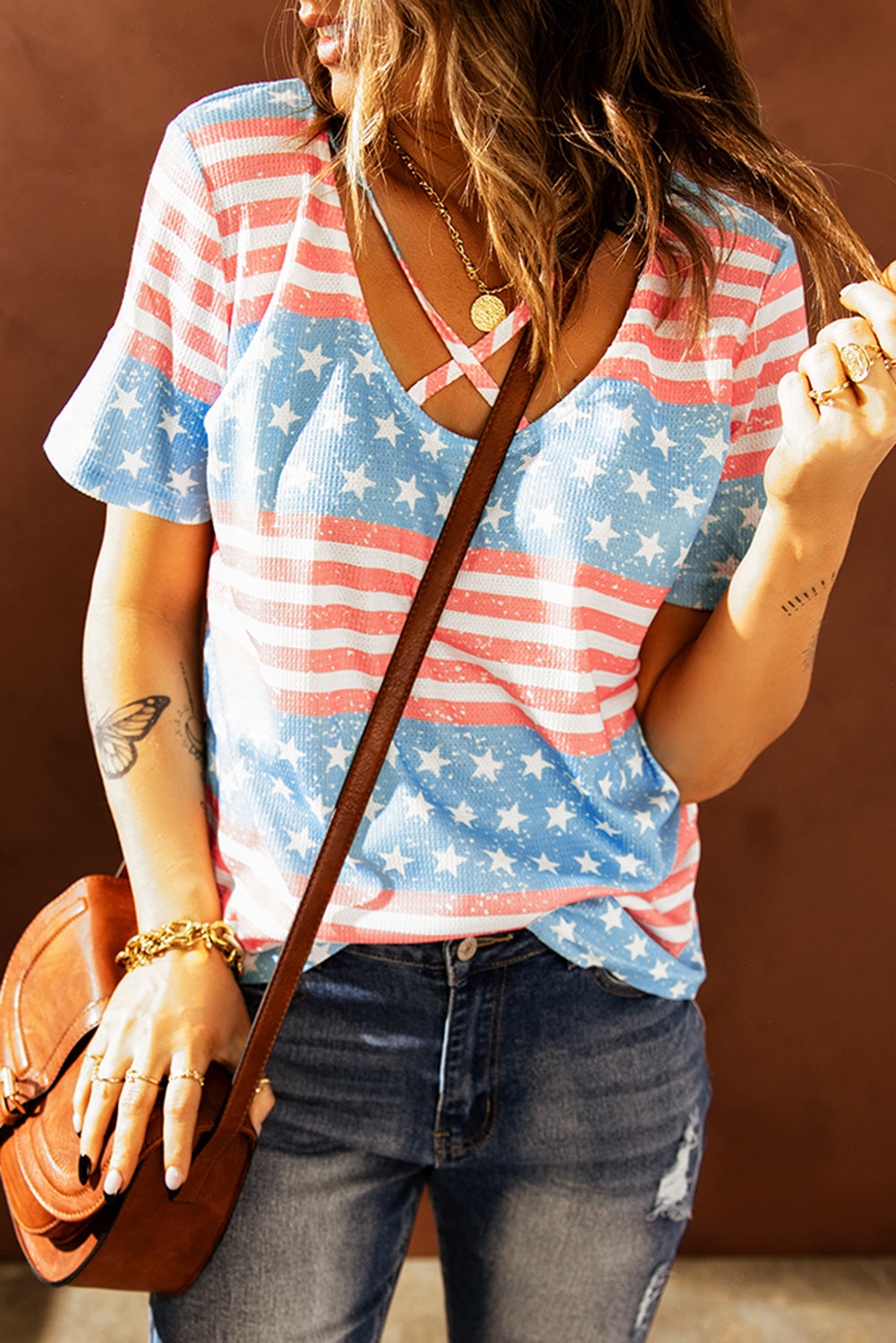 Stars and Stripes Crisscross Tee