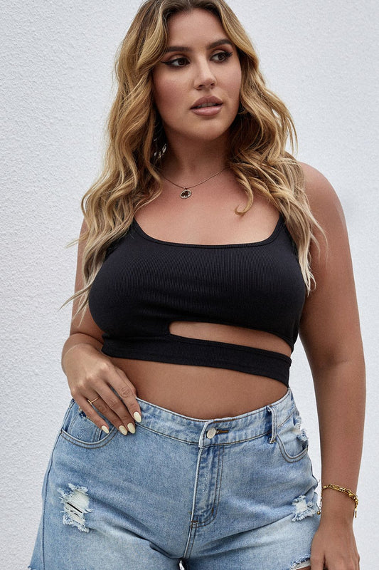 Plus Size Cutout Cropped Tank