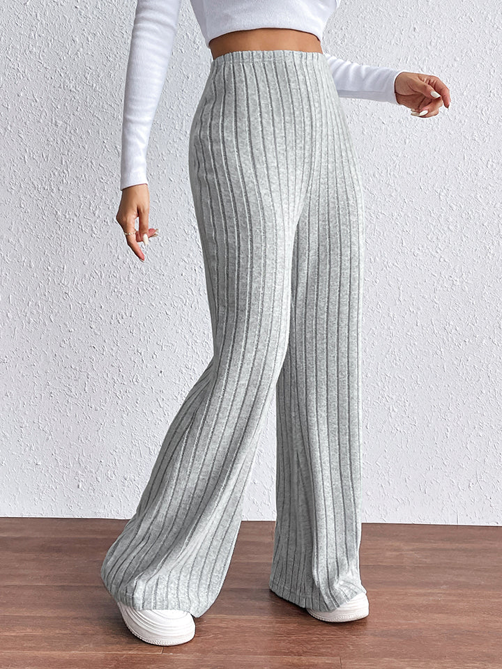 Ribbed Wide Leg Long Pants