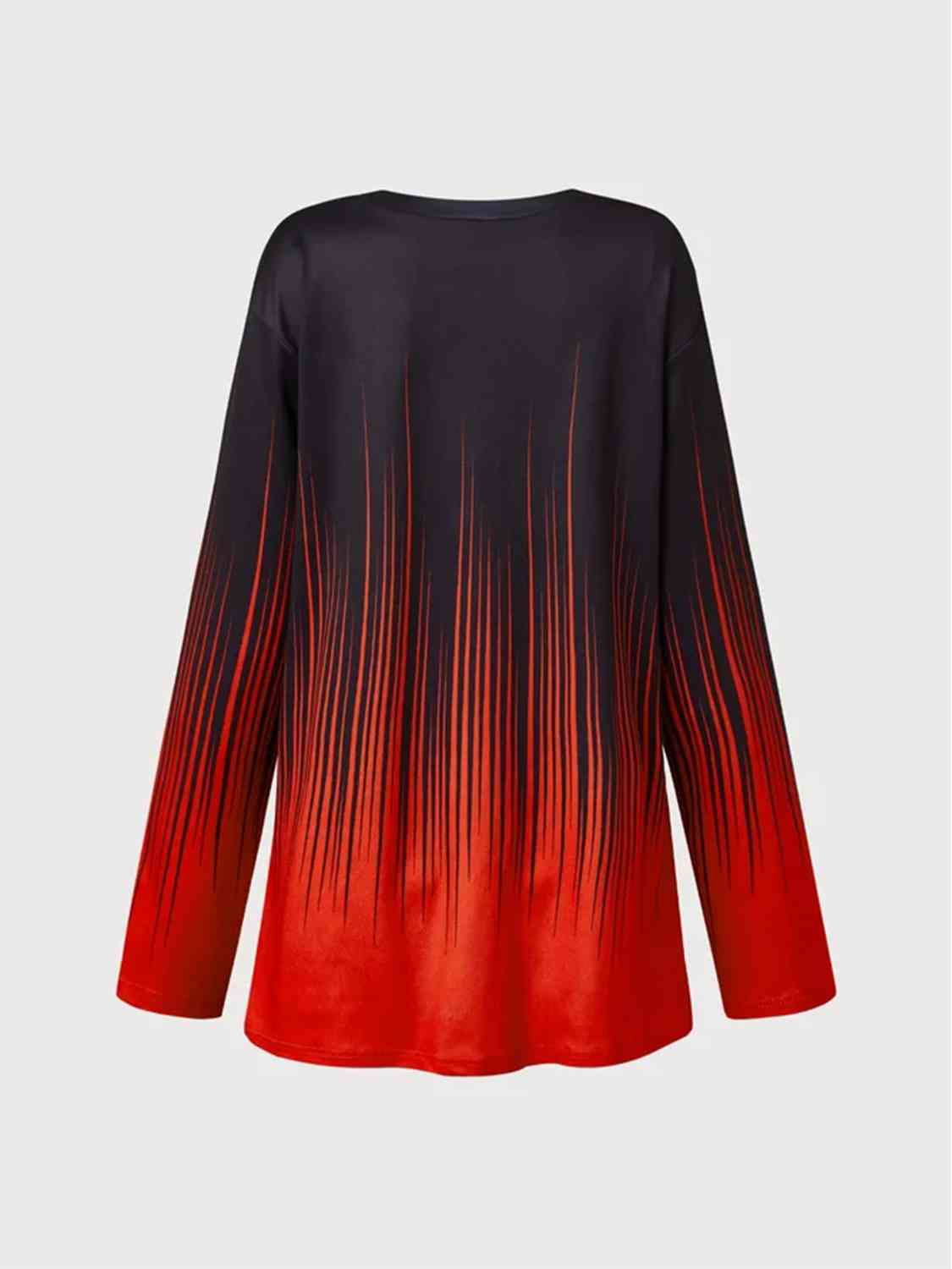 Contrast Twisted Round Neck Long Sleeve T-Shirt