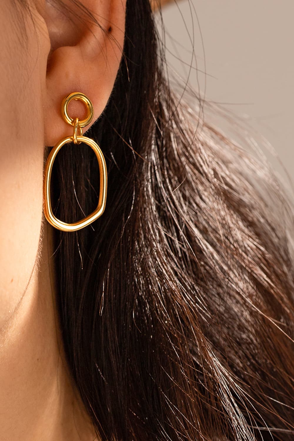 18K Gold-Pleated Dangle Earrings