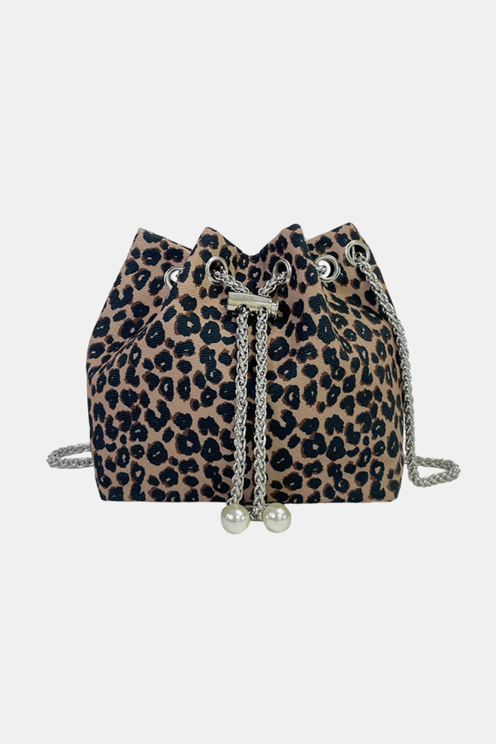 Animal Print Nylon Bucket Bag