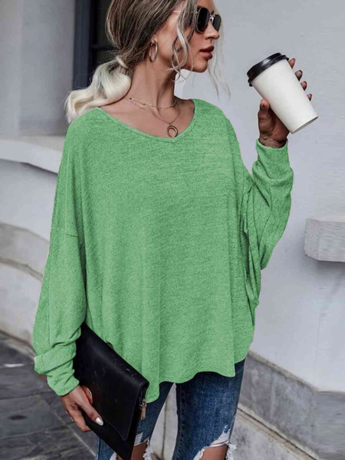 Full Size Round Neck Dropped Shoulder Tied T-Shirt