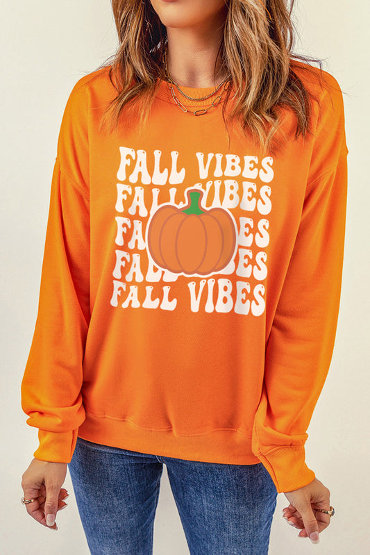 FALL VIBES Graphic Dropped Shoulder Sweatshirt