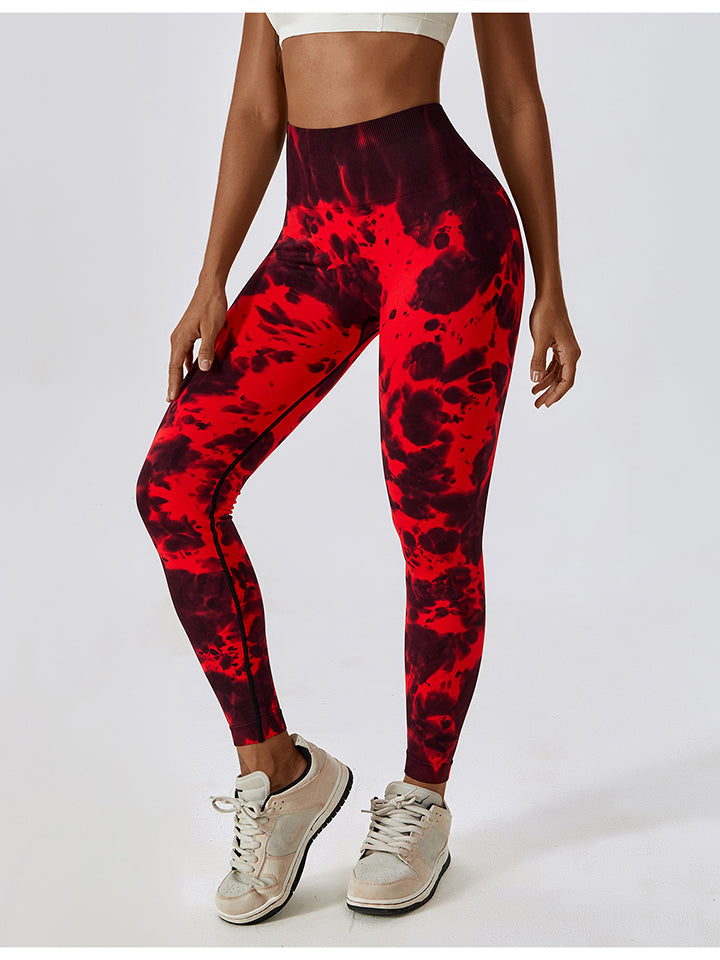 Tie Dye Wide Waistband Active Leggings