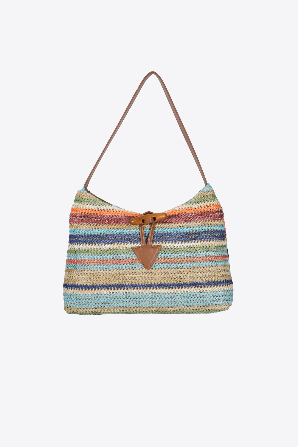 Multicolored Straw Shoulder Bag