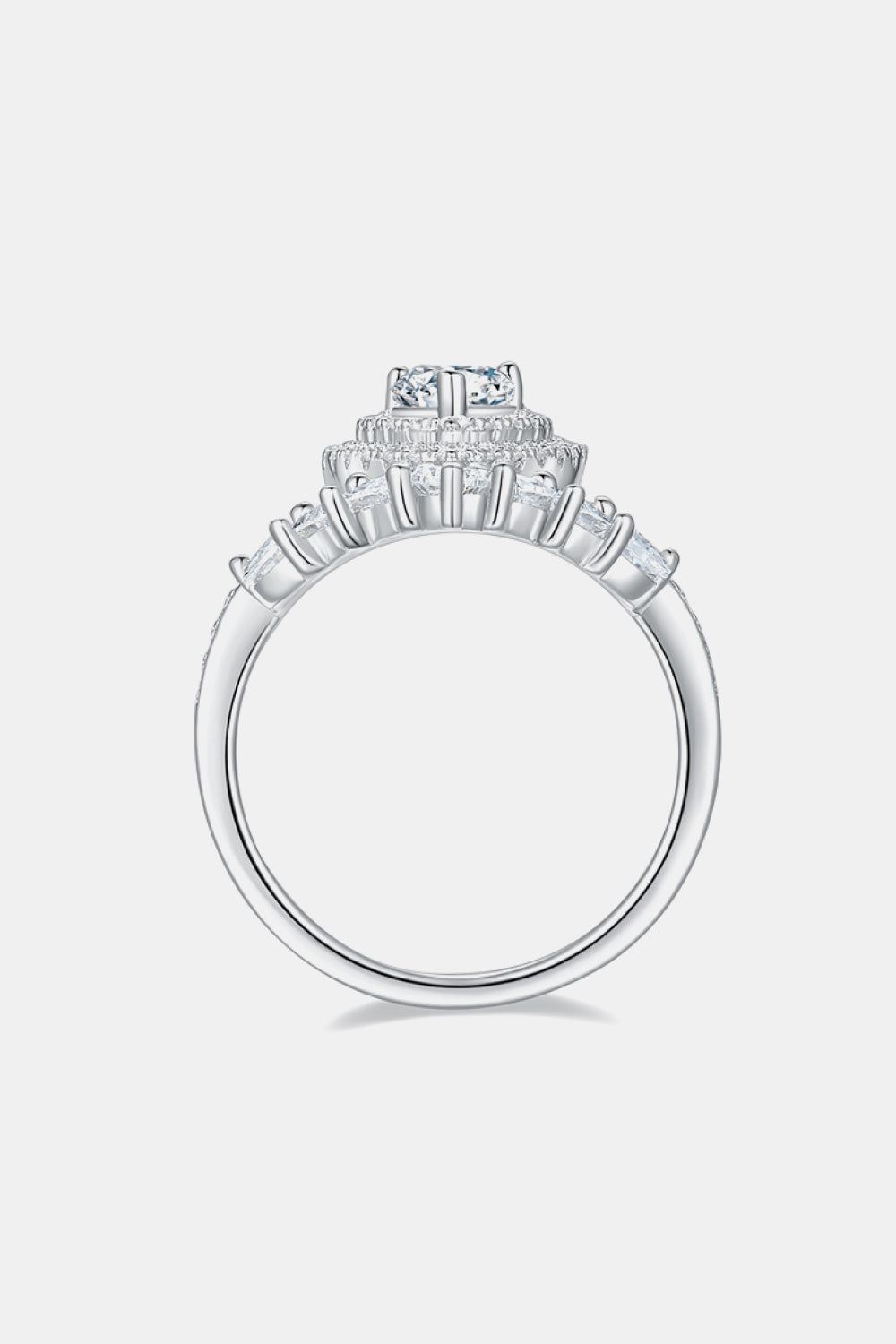 1 Carat Moissanite 925 Sterling Silver Crown Ring