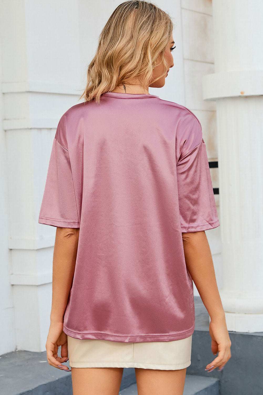 Round Neck Dropped Shoulder Top