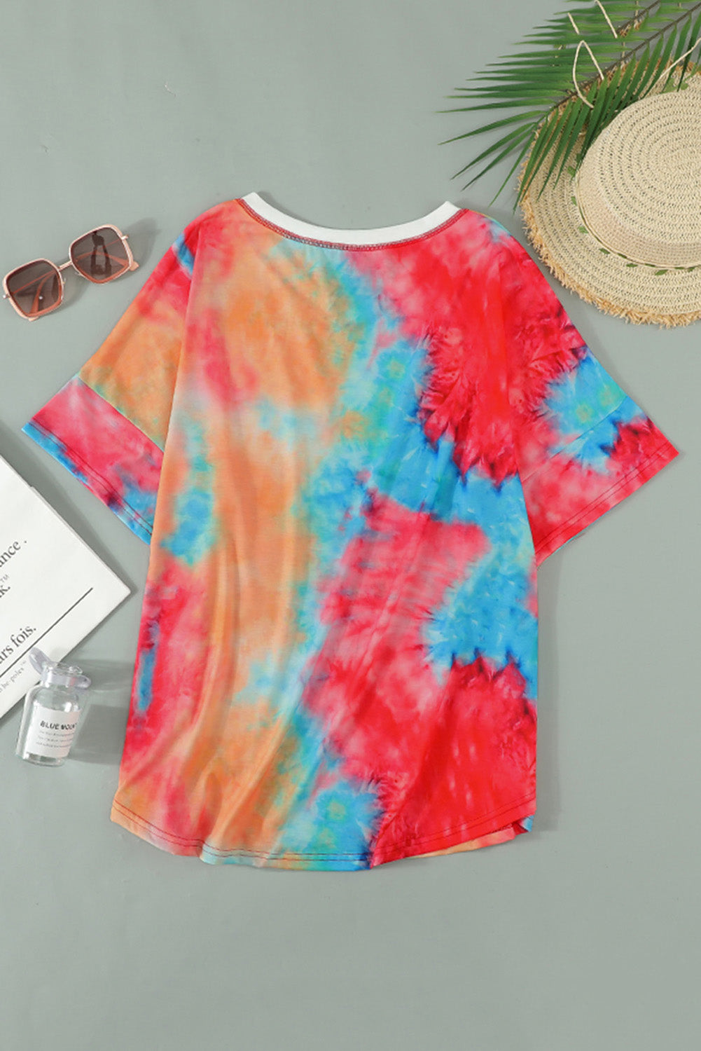 Plus Size Tie-Dye V-Neck Tee